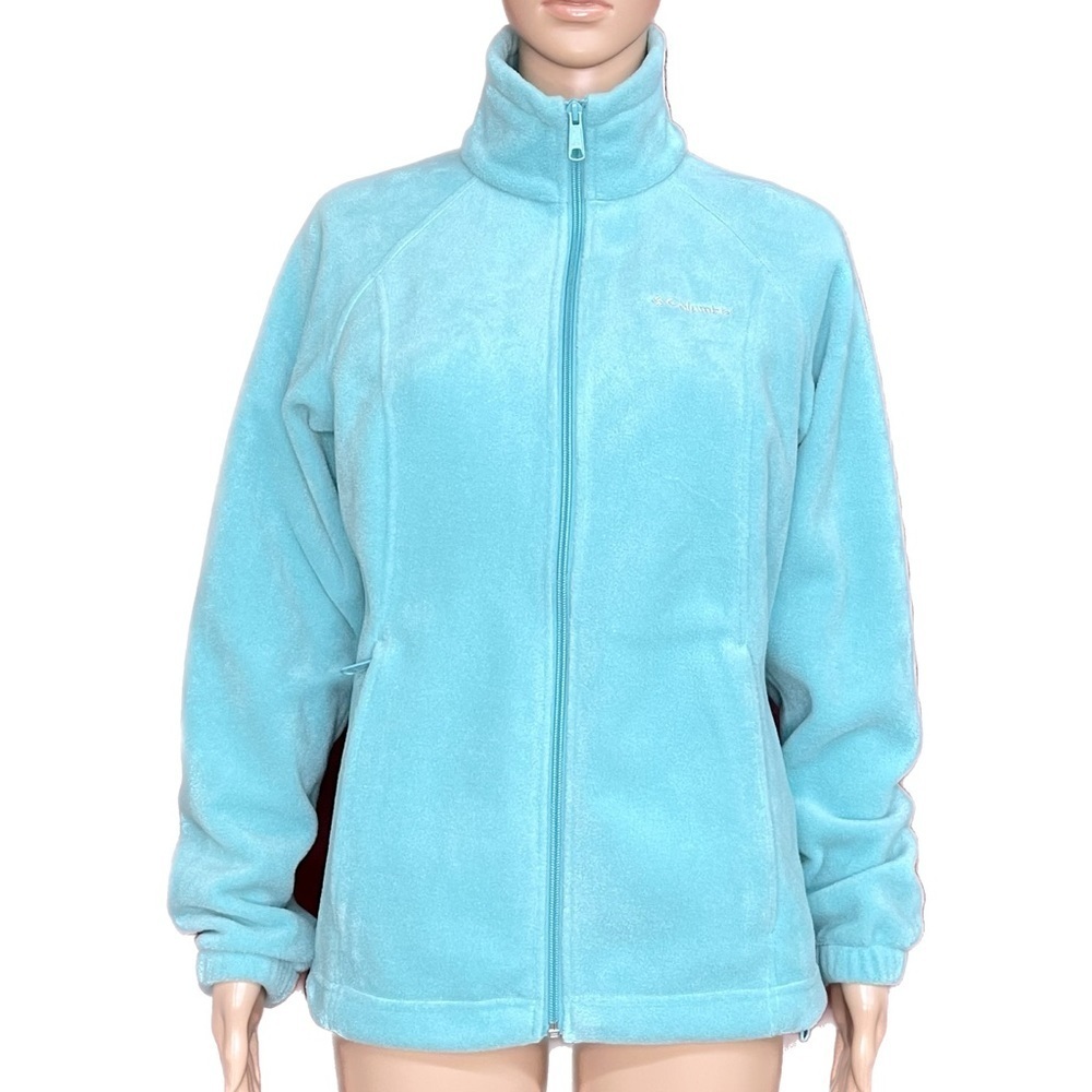 Columbia Benton Springs Full Zip Fleece Jacket Aqua Size Small